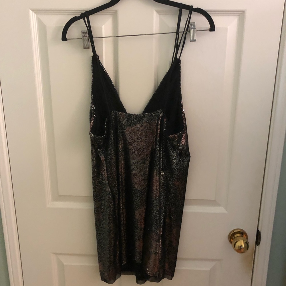 Free People Double Take Sequin Mini Slip Dress Moody Floral - Picture 8 of 8